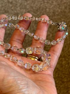 Vintage graduated single strand Aurora Borealis crystal bead necklace with crystal clasp 17 inches Graduation Necklace, Aurora Borealis Crystal, Crystal Bead Necklace, Crystal Necklaces, Aurora Borealis, Bead Necklace, Crystal Necklace, Crystal Beads, Aurora