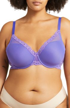 Specially designed for fuller figures, this everyday bra offers a lightweight feel and comfortable support while creating a gorgeous neckline. 90% nylon, 10% spandex with 84% nylon, 16% spandex and 62% nylon, 39% spandex contrasts Hand wash, line dry Imported Rose Bra, Full Figure Bra, Stylish Bra, Bra Models, Blue Lavender, Everyday Bra, Bra Panty, Bra And Panty Sets, Bras And Panties