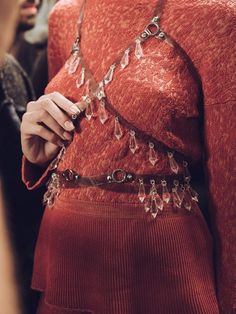 Vivienne Westwood SS16 backstage harness crystals Fashion Details, Vivienne Westwood, Runway Fashion, Baby Fashion, High Fashion, Red Dress, Skeleton, Close Up, Fashion Show