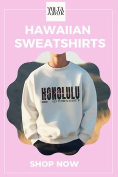 🌴 Embrace the laid-back vibes of paradise with our Honolulu Beachy Sweatshirt! Perfect for cozy beach days or cool evenings, this Hawaiian crewneck sweatshirt combines comfort and style. Featuring a retro design that captures the spirit of Hawaii, it’s your go-to for that beachy aesthetic. Pair it with your favorite shorts or jeans for a casual look that’s perfect for any occasion. 🌊✨ Beachy Sweatshirt, Hawaii Crewneck, Beachy Aesthetic, Beach Sweatshirt, Hawaii Shirt, Beach Days, Honolulu, Retro Design, Beach Day