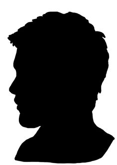 a black and white silhouette of a man's head