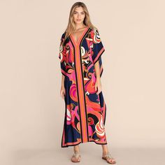 Popular Positioning Printed Beach Blouse Robe-style Casual Vacation Dress Bikini Blouse

 


Tile size: Length 130cm; Shoulder width 90cm


Bust 168cm Summer Beach Looks, Breezy Outfit, Beach Blouse, Beach Kaftan, Estilo Boho Chic, Long Beach Dress, Maxi Robes, Caftan Dress, Beach Wear Dresses