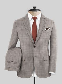 Stand out at premium events and weddings with our Napoleon Brown Glen Suit, which will give you a trendy look. Crafted from a wool blend fabric, the classy plaid design in brown shade ensures comfort and confidence. So offer an instant sophisticated look with our elegant suit that puts you in the limelight. 
 
 Look Includes   Napolean Brown Glen  Fabric  Two Button Jacket Style  Notch Lapel  Horn Brown Buttons  Single Vent  Three Cuff Buttons  Two Welted Back Pockets on Trousers   You can chang Elegant Custom Fit Brown Blazer, Elegant Brown Custom Fit Blazer, Fitted Plaid Suit With Welt Pockets, Fitted Brown Suits For Formal Occasions, Formal Fitted Brown Suits, Brown Fitted Formal Suits, Plaid Suits For Semi-formal Occasions, Semi-formal Plaid Suit, Plaid Semi-formal Suit