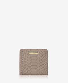 GiGi New York Stone Mini Foldover Wallet in embossed python, with bi-fold snap closure. York Stone, Holding Onto You, Leather Money Clips, Gal Pal, Black Pebbles, Minimalist Wallet, Id Holder, Leather Mini, Python