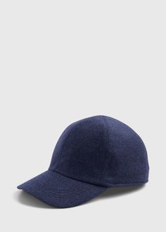 the hat is made from wool and has a visor on it, with a low profile