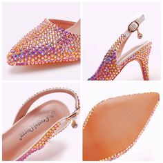 Details: Style: Leisure Embellishment: Rhinestone Heels Type: stiletto Heel height: 2.95inch Closure Type: Slingback Toe: Pointed Toe Upper Material: PU Sole Material: Rubber Lining Material: PU Pink Slingback Heels With Rhinestones, Summer High Heel Slingback Pumps With Rhinestones, Party Slingback Pumps With Rhinestones And Ankle Strap, Party High Heel Slingback Pumps With Rhinestones, Rhinestone Closed Toe Slingback Pumps For Party, Closed Toe Slingback Pumps With Rhinestones For Party, Rhinestone High Heel Slingback Pumps For Party, Prom Ankle Strap Slingback Pumps With Rhinestones, Prom Slingback Pumps With Rhinestones And Ankle Strap