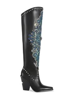 AXELBEAT-BLACK WESTERN BOOT Knee High Cowboy Boots, Black Western Boots, Fold Over Boots, Platform Combat Boots, Azalea Wang, Pink Friday, Sandal Platform, Western Boot, Cowboy Boot