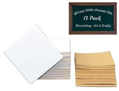 PRICES MAY VARY. Tile Kit to make your own coasters Includes 12 White Glazed Ceramic Tiles - 4 1/4” x 4 1/4” in Size Also Includes 12 Easy to Peal and Stick Cork Squares 4" x 4" in Size Decorated with Acrylic Paint and Sealers Perfect Surface for Applying Stencils with Mog Podge 12 white glazed ceramic tiles (Actual size is 4 1/4” x 4 1/4”) and ready to apply cork backing pads. Since the tile is glazed it's perfect to finish with acrylic paints and sealers or decorating with stencils using Mog P Cricut On Tile, Mod Podge Coasters Tile, Coasters Painting, Ready To Paint Ceramics, White Ceramic Tiles, Glazed Ceramic Tile, Tiles Price, Ceramic Coasters, White Tiles