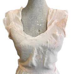 Vintage 40s Crop Blouse Embroidered Pale Pink Rayon Sleeveless tie back Petal to by CallMeCleverVintage on Etsy Fitted Camisole Blouse For Daywear, Vintage Sleeveless Blouse For The Beach, Vintage Sleeveless Ruffled Tops, Vintage Sleeveless Tops For Daywear, Sleeveless Cotton Top For Wedding, Vintage Sleeveless Daywear Blouse, Vintage Fitted Sleeveless Blouse, Vintage Sleeveless Blouse For Daywear, Sleeveless Lace Trim Blouse For Daywear