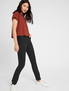 STRAIGHT FIT: A mid-rise pant with a straight fit from hip to hem.  SLOAN: A customer favorite, this Bi-Stretch fabric engineered with high stretch and recovery for a smooth, supportive fit that won't lose its shape.  WASHABLE: Skip the dry cleaners. Versatile Mid-rise Bottoms With Minimal Stretch, Versatile Straight Leg Bottoms With Minimal Stretch, Versatile Mid-rise Elastane Pants, Versatile Mid-rise Pants With 4-way Stretch, Modern Pants With 4-way Stretch Elastane, Modern 4-way Stretch Elastane Pants, Versatile Bottoms With Comfort Stretch And Straight Hem, Versatile Comfort Stretch Bottoms With Straight Hem, Mid-rise Elastane Dress Pants With 4-way Stretch