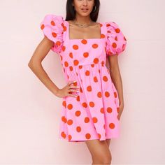 Nwt! The Size Is Labeled Petite, On Their Website This Size Will Fit An Xxs, Xs, And S. Puffy Sleeves, Open Back With Multi Color Back Elastics Smoke Free Home Flirty Polka Dot Mini Dress For Summer, Casual Polka Dot Square Neck Dresses, Spring Polka Dot Mini Dress, Cute Polka Dot Mini Dress With Ruffles, Flirty Polka Dot Mini Dress For Spring, Fitted Polka Dot Mini Dress For Spring, Trendy Polka Dot Summer Dress, Trendy Polka Dot Dresses For Summer, Polka Dot Square Neck Summer Dress