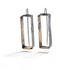 Bronze Rectangles by Biba Schutz | Biba Schutz bronze earrings wire Bar Jewelry, Bronze Earrings, Ear Rings, Shell Jewelry, Bar Earrings, Brass Jewelry, Soldering, Bronze Finish, Metal Jewelry