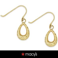 in stock Macy's 14k Gold Dangle Earrings, Macy's 14k Gold Dangle Jewelry, Macy's Teardrop Jewelry With Matching Earrings, Macy's Gold Drop Earrings, Macy's Sterling Silver Teardrop Jewelry, Classic Teardrop Jewelry From Macy's, Macy's Teardrop Jewelry For Anniversary, Macy's Classic Teardrop Jewelry, Macy's Teardrop Jewelry For Gift