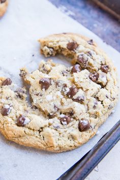 Giant Chewy Keto Chocolate Chip Cookies - The Roasted Root