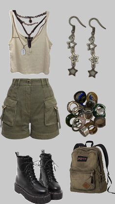 Crowcore Summer Outfits, Soft Grunge Fashion Aesthetic, Nature Grunge Outfit, Adventure Time Inspired Outfits, Adventure Core Aesthetic Outfits, Summer Goblincore Outfits, Casual Fairycore Outfits, Adventure Outfit Aesthetic, Explorer Aesthetic Outfit