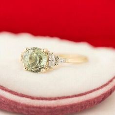 ad eBay - Green Sapphire & Lab Created Diamond Ring 2.75 Carat Round Cut 14K Yellow Gold - Buy Now, click the link (eBay) Green Montana, Lab Created Diamond Rings, Green Tourmaline Ring, Green Sapphire, Tourmaline Ring, Fine Rings, Green Tourmaline, Lab Created Diamonds, Diamond Clarity