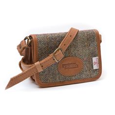 Tweed Handbag, Tweed Bag, Celtic Knot Designs, Cross Body Purse, Small Crosses, Deer Skin, Harris Tweed, Purse Bag, Tanning