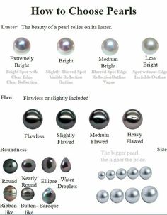 Different Types Of Pearls, Gothic Maximalism, Pearl Meaning, Pearl Size Chart, Pearl Clam, Black Tahitian Pearls, Classic Pearl Jewelry, Tahitian Pearls Jewelry