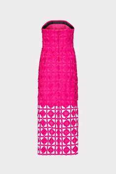 For your next exclusive party, bring the glamour with our strapless Kait dress. Done in bright Milly Pink, it features an artisanal, textured tile pattern that serves as an overlay that reveals bare legs past the knee. It has a boned-in bodice for shape and a chic, straight silhouette. Style yours with an ultra high heel.For other similar pieces to the milly pink Kait Tile Lace Dress, check out Milly's curated dresses collection. Textured Tile, Lace Outer, New Years Eve Dresses, Lace Outfit, Tile Pattern, Lace Midi, Lace Midi Dress, Tile Patterns, Night Outfits