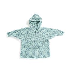 a child's sweater with hoodie on the front and back, in blue