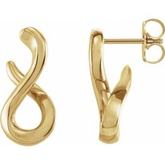 87080 / Earring / 14K Yellow Gold / Pair / Friction Backs Included / Polished / Infinity-Inspired Drop Earrings Gold Infinity Earrings, Criss Cross Ring, Infinity Earrings, Infinity Jewelry, Bamboo Earrings, Sell Gold, Flower Earrings Studs, Gold Platinum, Earrings Gold