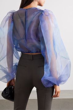 Peter Do, Hot Blue, Organza Blouse, Organza Top, Jennifer Fisher, Girls Blouse, Winter Dress, Mode Inspo, Mode Outfits