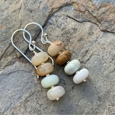 Colorful Natural Stone Beads Decor Dangle Earrings Retro Bohemian Style Zinc Alloy Jewelry Daily Casual Diy Earrings Dangle, Stack Earrings, Handmade Turquoise Earrings, Beads Decor, Retro Bohemian, Beaded Earrings Diy, Turquoise Drop Earrings, Natural Stone Earrings, Stacked Earrings