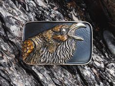 The raven symbolizes prophecy, insight, transformation, and intelligence. It can also represent long-term success in love and finding devoted, faithful partners. Ravens are happier when they are with one person over a group. People with a raven spirit animal prefer quiet over noise and stillness over constant movement. Class up your wardrobe with this beautiful handmade heirloom quality bronze belt buckle. Measures approximately 4 inches across with a backing that was welded on to fit an 1 1/2 i Raven Spirit Animal, Spirit Animal, Belt Buckles, Buckle