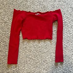 Nwot 6 Fits Xs-M No Flaws Never Worn Color: Red Perfect For A Night Out Pairs Well With Jeans Red Long Sleeve Crop Top For Fall, Red Ribbed Long Sleeve Tops, Red Stretch Long Sleeve Crop Top, Red Cropped Tops For Winter, Red Long Sleeve Stretch Crop Top, Casual Red Crop Top For Fall, Trendy Red Crop Top For Winter, Trendy Red Winter Crop Top, Red Fitted Crop Top For Winter