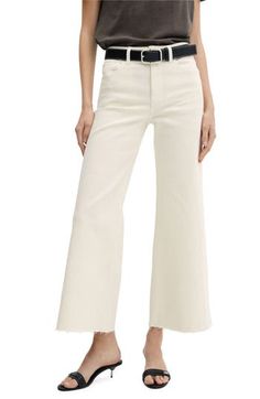 Aim higher in your classic-casual look with these culotte-inspired jeans made from stretch-enhanced cotton denim. 28" inseam (size 36) Zip fly with button closure Five-pocket style 98% cotton, 2% elastane Machine wash, line dry Imported High Rise Cotton Wide Leg Pants For Spring, Spring High Rise Cotton Wide Leg Pants, Trendy Cropped Wide Leg Cotton Pants, Chic Cropped Wide-leg Jeans For Fall, Chic Wide-leg Cropped Jeans For Fall, Chic Fall Cropped Wide-leg Jeans, Elegant Wide-leg Flare Jeans For Spring, Classic Denim Wide Leg Pants For Spring, Elegant Wide-leg Denim Bottoms