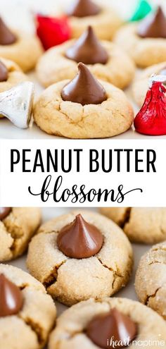 peanut butter cookies with chocolate on top and the title overlay reads, peanut butter lessons