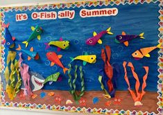 a bulletin board with fish on it