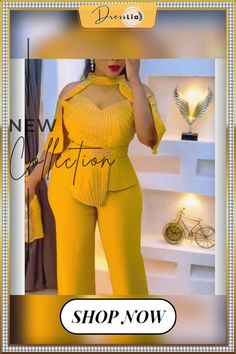 2 Piece Set Plus Size Women Party Clothes African Dashiki Ankara Outfits Summer Fashion Diamond Tops Pants Trousers Suits Yellow Two-piece Bottoms, Elegant Yellow Jumpsuit For Party, Summer Party Stretch Pantsuit, Elegant Party Two-piece Pant Set, Summer Stretch Pantsuit For Party, Elegant Yellow Party Bottoms, Spring Two-piece Pant Set For Party, Spring Party Trouser Sets, Yellow Stretch Sets For Party