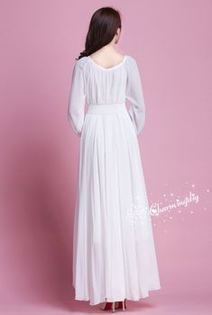 Chiffon White Autumn Long Sleeve Party Big Hem Dress Evening Wedding Maternity Lightweight Holiay Beach Bridesmaid Maxi Skirt Detail Info: ❤ Color: White More color choice link: https://www.etsy.com/listing/213656440/chiffon-dress-color-card?ref=shop_home_feat_1 Please just note the color you want with order, we will make according to your note. ❤ Material: Chiffon ❤ The dress doesn't limit the chest size and waitst size, arm hole 45cm (if your upper arm circle circumference is more than 40cm, p Bridesmaid Maxi Skirt, Maternity Photo Dresses, Maternity Photo Dress, Beach Bridesmaid, Casual Maternity Outfits, Beach Bridesmaids, Baby Shower Dresses, Ankle Length Dress, Evening Dresses For Weddings