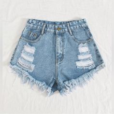 White Washed Denim Shorts. Brand New Never Worn. Great Condition. Women's Denim Jeans, Outfit Inspo Summer, Jeans Collection, Ripped Denim Shorts, High Waisted Jean Shorts, Denim Cutoff Shorts, Distressed Jean Shorts, Cut Off Jeans, Cute Jeans