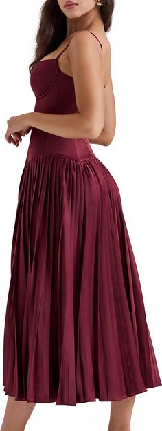 HOUSE OF CB Beau Corset Pleated Sleeveless Maxi Dress | Nordstrom Fitted A-line Maxi Skirt For Evening, Pleated Maxi Dress For Prom Gala, Pleated Maxi Dress For Gala Prom Season, Satin Maxi Dress With Pleated Back For Prom, Solid Pleated Dress For Prom, Solid Pleated Prom Dress, Pleated Solid Color Maxi Dress For Evening, Fitted Solid Maxi Dress With Pleated Bodice, Fitted Solid Color Maxi Dress With Pleated Bodice