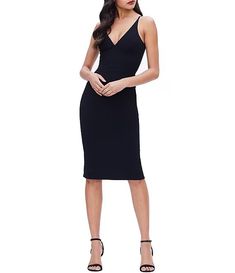 Dress the Population Lyla Crepe Plunging V-Neck Sleeveless Dress | Dillard's Plunge Neck Midi Dress, Dress The Population, Dillard's, Wedding Guest, Clothing Accessories, Sleeveless Dress, Cocktail Dress, Midi Dress, V Neck