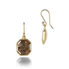 Rustic diamonds possess a unique individuality suited well to the elegance of Gabriella Kiss jewelry. This pair of 18k yellow gold earrings features octagonal rust colored natural diamonds totaling 4.0cttw. The simple bezel drop setting lets the stones sparkle and shine. Total length with curved ear wires measures 7/8". Handcrafted in Hudson Valley, NY, U.S. Gabriella Kiss, Hudson Valley Ny, Yellow Gold Earrings, Diamond Drop Earrings, Diamond Drops, Yellow Gold Earring, Rust Color, Hudson Valley, Bezel Setting