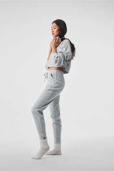 Stay seriously comfy from studio to street to lounge. The Muse Hoodie is made with a soft ribbed knit and has a relaxed, cropped silhouette and slits at sides. Pair it with the matching sweatpant to master off-duty. Fresh Shop, The Muse, Woman Back, Shopper Tote, Alo Yoga, Silhouette Design, Off Duty, Bra Tops, Muse