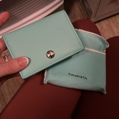 Unisex Be A Boss With This Adorable Tiffany & Co. Wallet Imagine It, Pulling This Out Every Time You Go To Pay Made From Genuine Calf’s Skin This Is So Soft Its Unreal Smells Expensive A Real Piece Of Art Check Out My Closet And Lets Make A Deal Be A Boss, Tiffany & Co., Blue And Silver, Wallet, Let It Be, Skin, Silver, Closet, Color