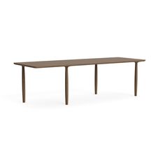 a rectangular table with two legs and a wooden top, on an isolated white background