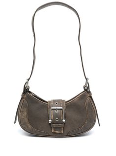 coffee brown calf leather silver-tone hardware decorative buckle detail foldover top with press-stud fastening top zip fastening adjustable top handle main compartment Bags Clairo, Vintage Brown Bag, Bts Accessories, Inside My Bag, Style Bundle, Outfit Plan, Brown Bag, Brown Purses, Brown Handbag