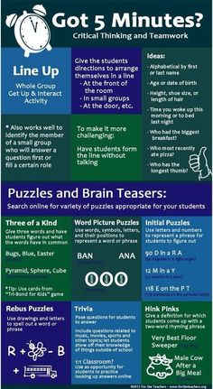 a poster with the words got 5 minutes? and puzzles and brainteasers