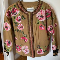 New With Tags. Size Xs But Runs Large (I’m A M/L And It Fit Me) Cross Stitched Embroidered Floral Design Snap Closure Quilted Inside To Make Or Bulkier / Warmer Brown Floral Embroidered Fall Outerwear, Brown Floral Embroidery Outerwear For Fall, Brown Floral Embroidered Outerwear For Fall, Brown Floral Embroidered Winter Outerwear, Brown Floral Embroidered Outerwear For Winter, Winter Brown Outerwear With Floral Embroidery, Fall Outerwear With Multicolor Embroidery And Floral Print, Fall Floral Print Outerwear With Multicolor Embroidery, Fall Multicolor Embroidered Floral Outerwear