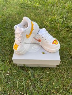 Toddler / Kids / Baby Custom Hunny Bear Inspired AF1 Shoes - Etsy Custom Handmade White Sneakers, Handmade Custom White Sneakers, White Handmade Custom Sneakers, Playful White Customizable Sneakers, Customizing Shoes, Custom Baby Shoes, Sneaker Ideas, Disney Fits, Luxury Baby Clothes