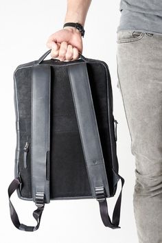 Saola Laptop Tech Backpack · Black by Capra Leather Modern Backpack With Adjustable Strap For On-the-go, Black Backpack With Adjustable Straps For On-the-go, Modern Business Backpack With Leather Handles, Rectangular Commuting Bags With Adjustable Straps, Rectangular Commuter Bags With Adjustable Straps, Urban Bags With Adjustable Straps For Everyday, Business Laptop Backpack With Adjustable Strap, Rectangular Commuting Backpack With Leather Handles, Rectangular Backpack With Leather Handles For Commuting