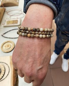 One (1) Petoskey Stone Beaded Bracelet. (each one sold separately) Looks amazing when stacked! Check out my other petoskey styles in this collection.  Order in any of the available sizes:  6.75inch, 7 inch, 7.25 inch  (custom sizes available upon request) ♡ All crystals are 100% authentic, natural and high-quality  ♡ 100% Authentic Crystal Beads ♡ SIZE: 6mm Beads ♡ Every natural stone is unique! shapes, sizes, colors, and patterns may vary Crystal Care Tips: ♡ Store your crystal jewelry in a cle Petoskey Stone Jewelry, Petosky Stone, Crystal Care, Petoskey Stone, Unique Shapes, One 1, Bracelet Gold, Stone Bracelet, Care Tips