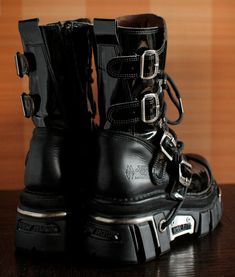 New Rock M.313 90s Boots, Boots Metal, Cowgirl Photo, Steampunk Boots, New Rock Boots, Rock Boots, Patent Boots, Oc Inspo, Boots Platform