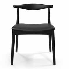 a black chair on a white background with no one in the room to see it