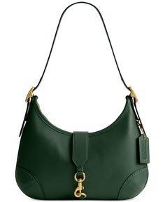 in stock Hunter Green Bag Outfit, Coach Putse, Coach Soho Bag Outfit, Green Coach Bag, Green Shoulder Bag, Italian Leather Purse, Sunset Girl, My Style Bags, What In My Bag